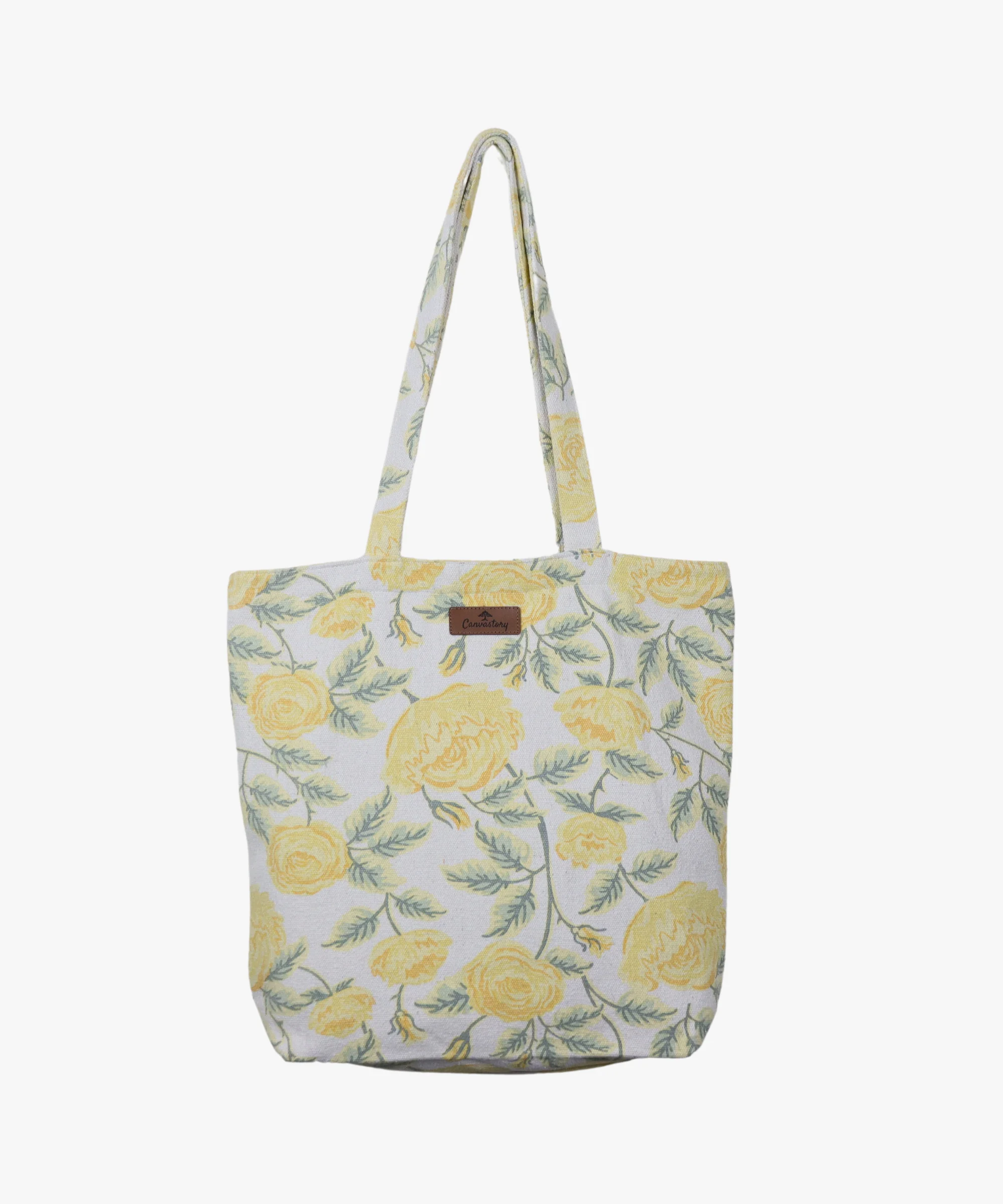 Buy Crazy Corner Beach Flowers Printed Canvas Fatty Tote Bags Online