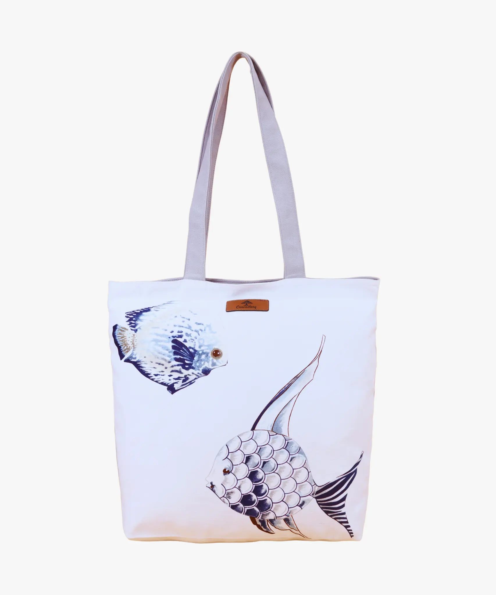 Blue fish tote bag