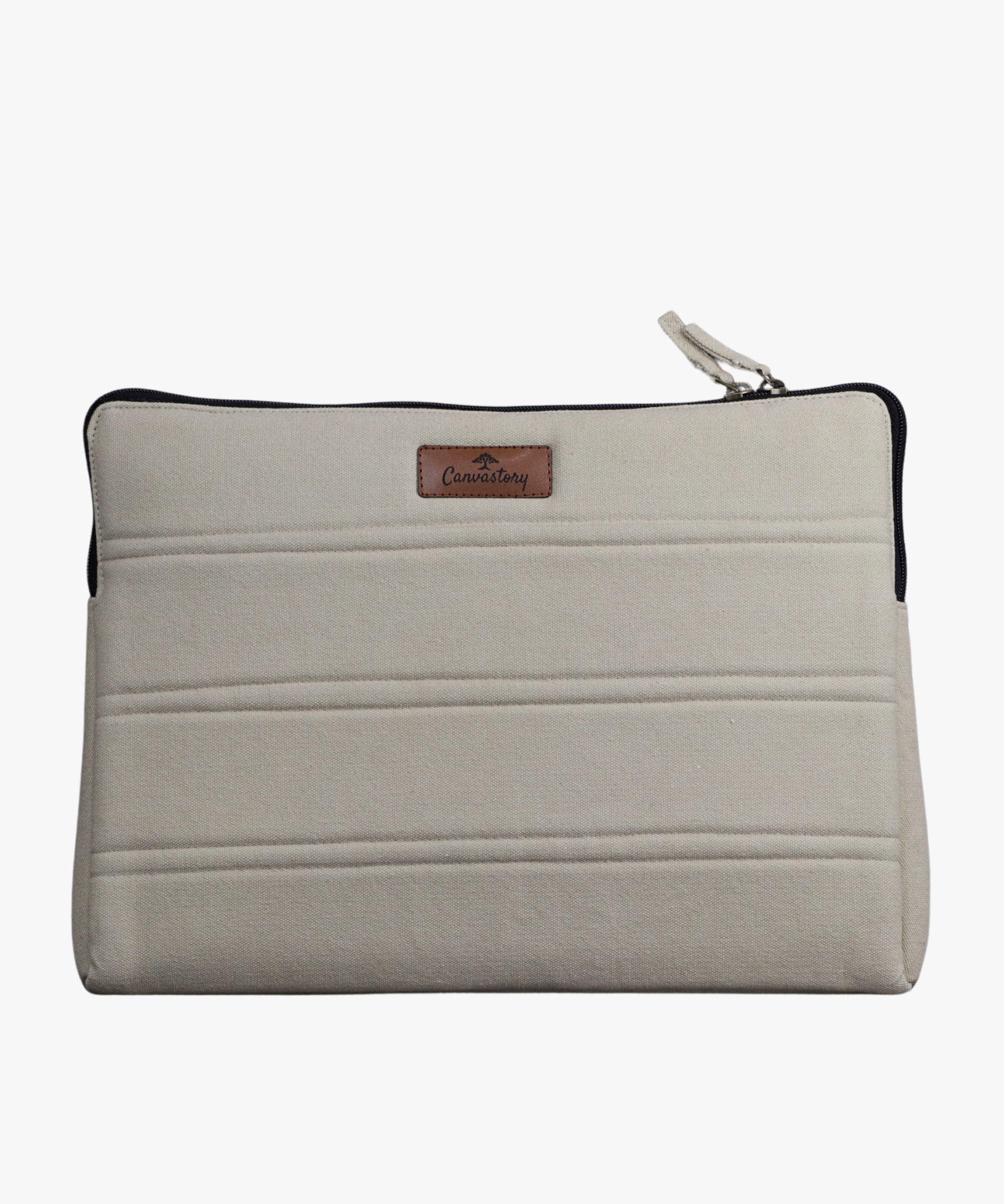 Canvastory beige laptop quilted cover